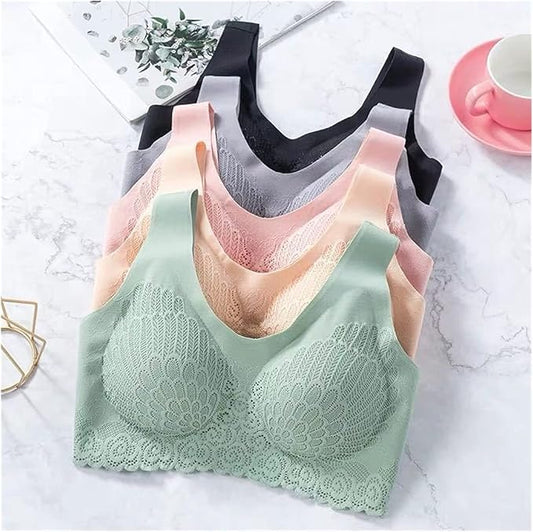 Thai Latex Bra Women One Piece Wire Free Seamless Underwear Comfortable Sports Bras