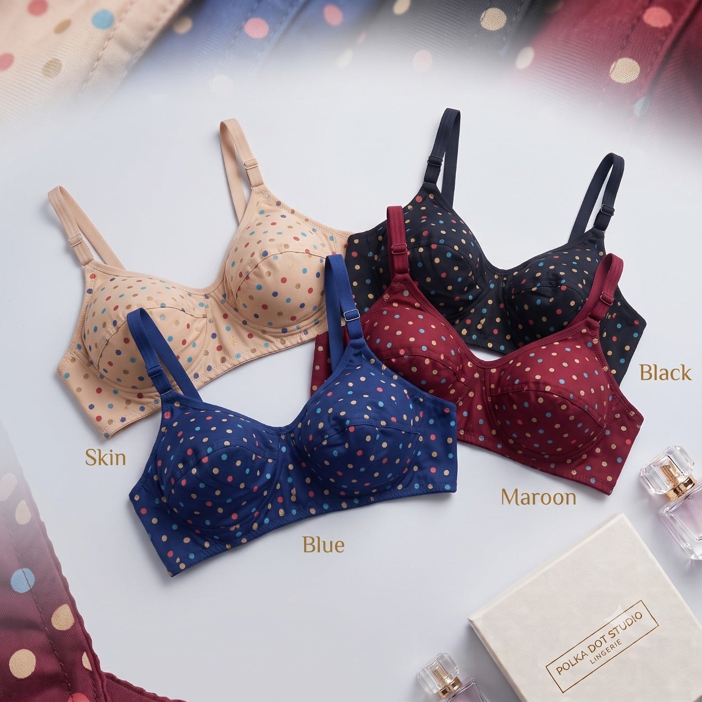 BUY 1 Get 2 FREE Meidian Women's Polka Dots Stretchable Bra