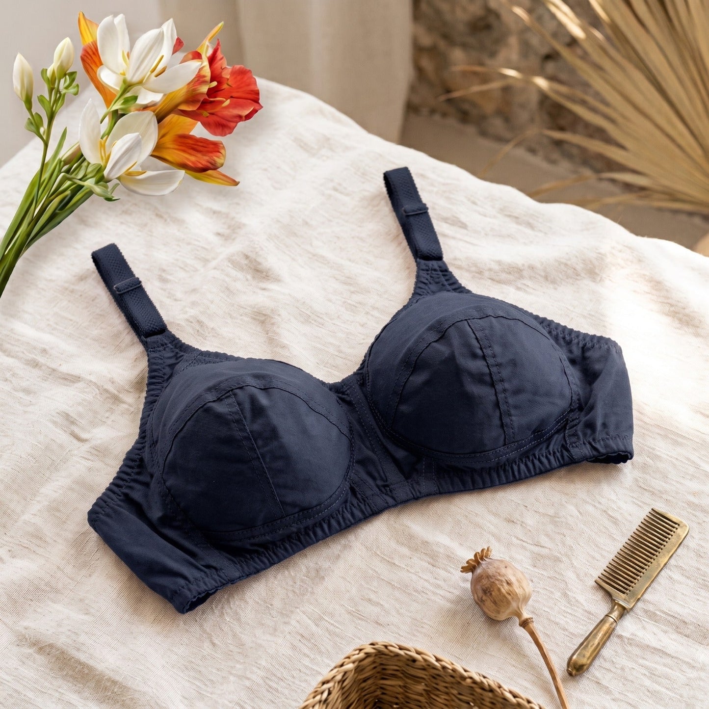 BUY 1 Get 2 FREE Non-Padded, Non-Wired  Cotton Bra