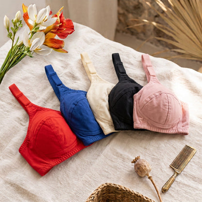 BUY 1 Get 2 FREE Non-Padded, Non-Wired  Cotton Bra