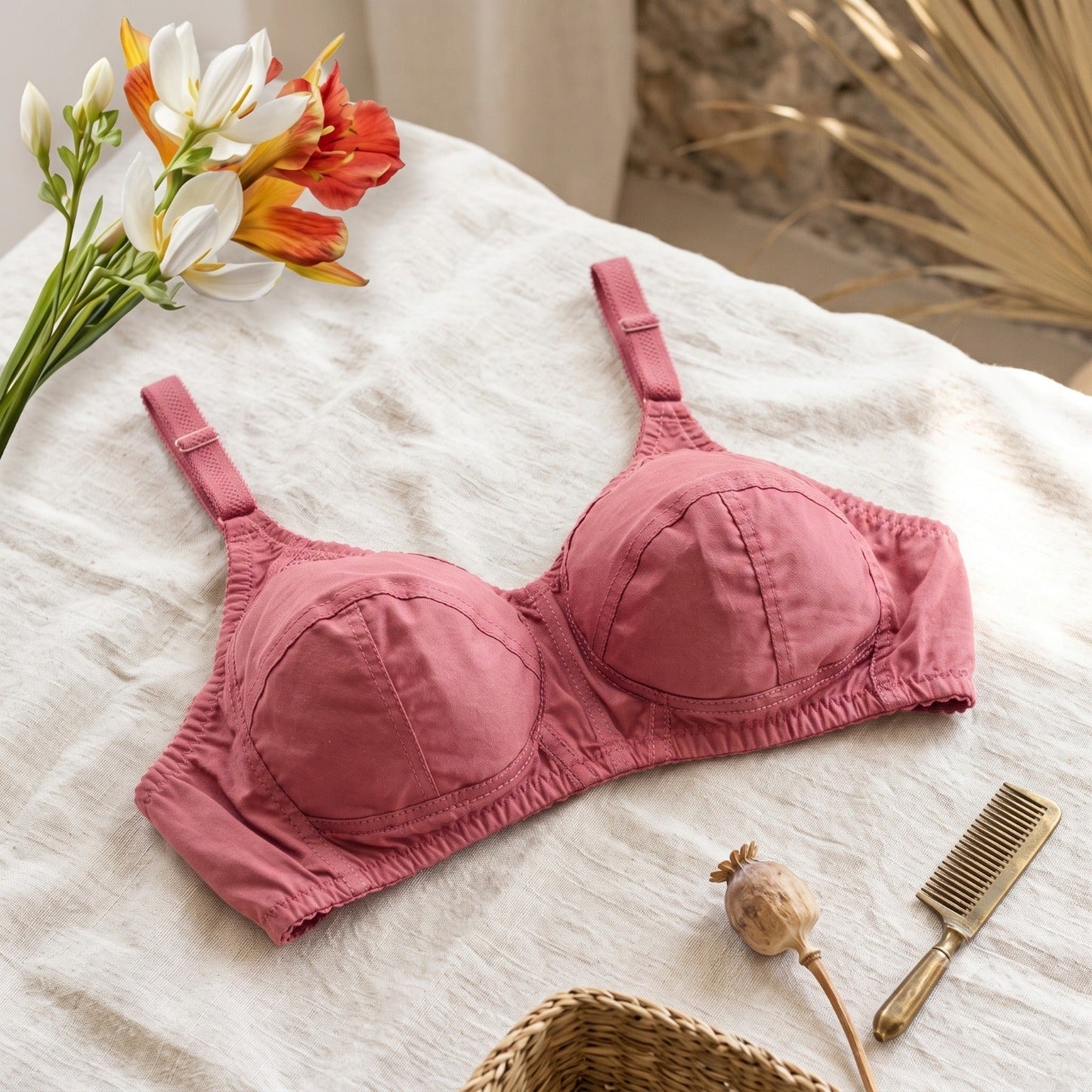 BUY 1 Get 2 FREE Non-Padded, Non-Wired  Cotton Bra